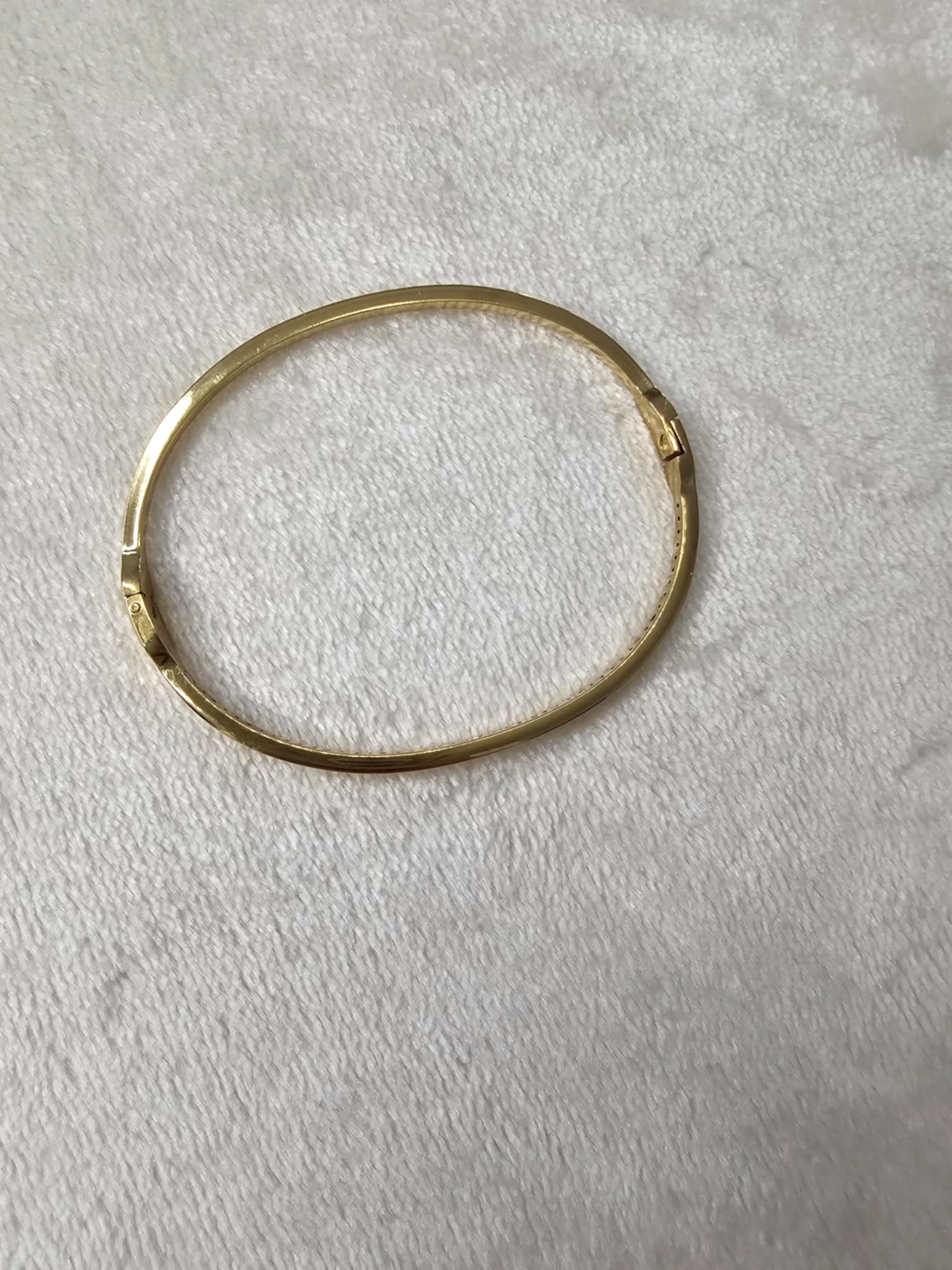 Bracelet jonc fin strass doré en acier inoxydable Ettis Mode