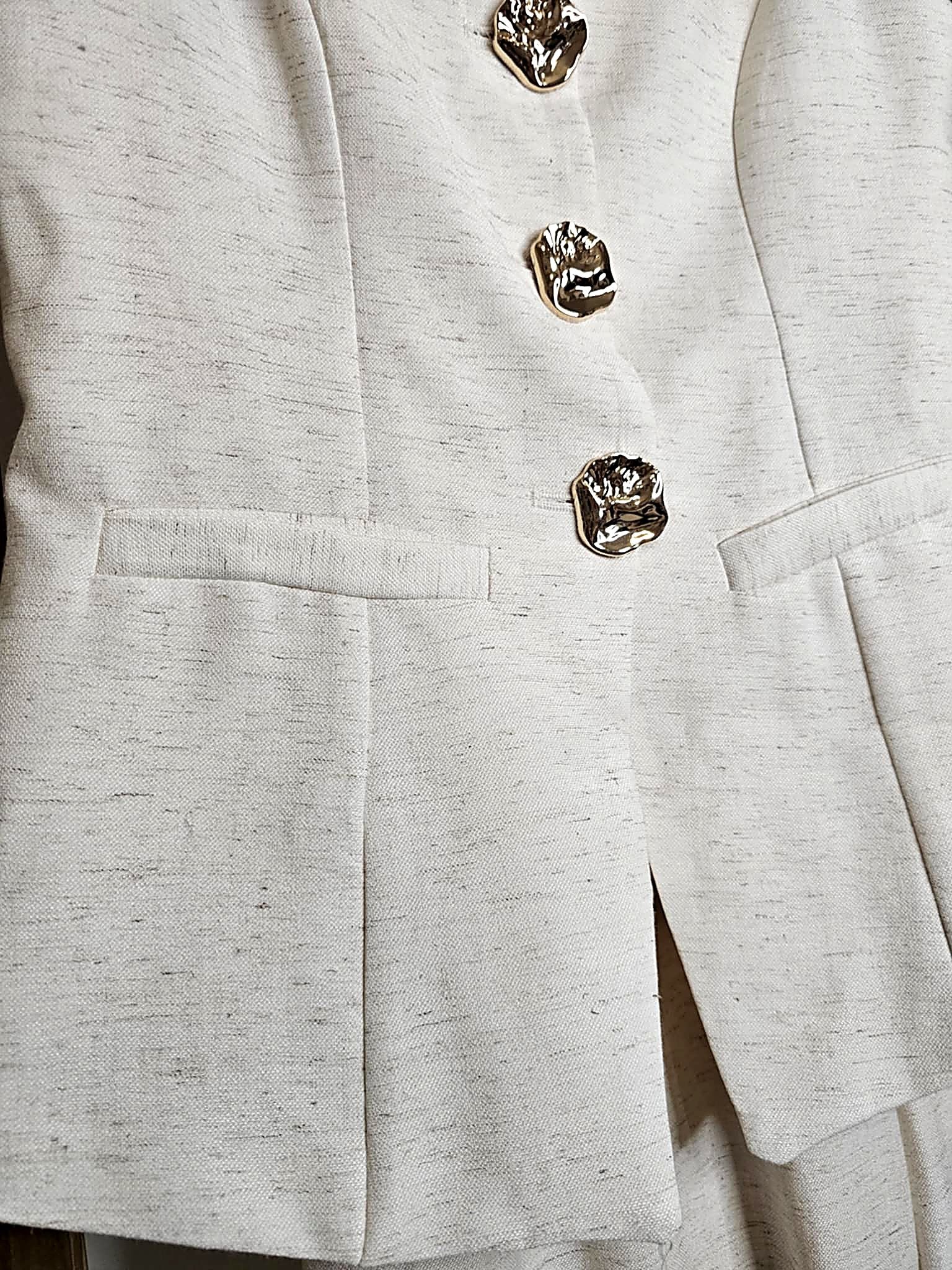 Ensemble deux pièces écru effet lin – Coupe structurée Ettis Mode