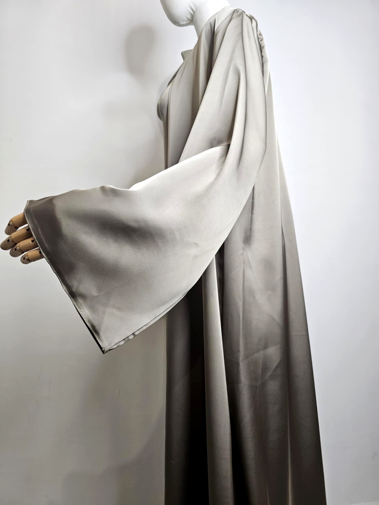 Ensemble Kaki Clair Satin Premium – Robe & Kimono Chic Ettis Mode