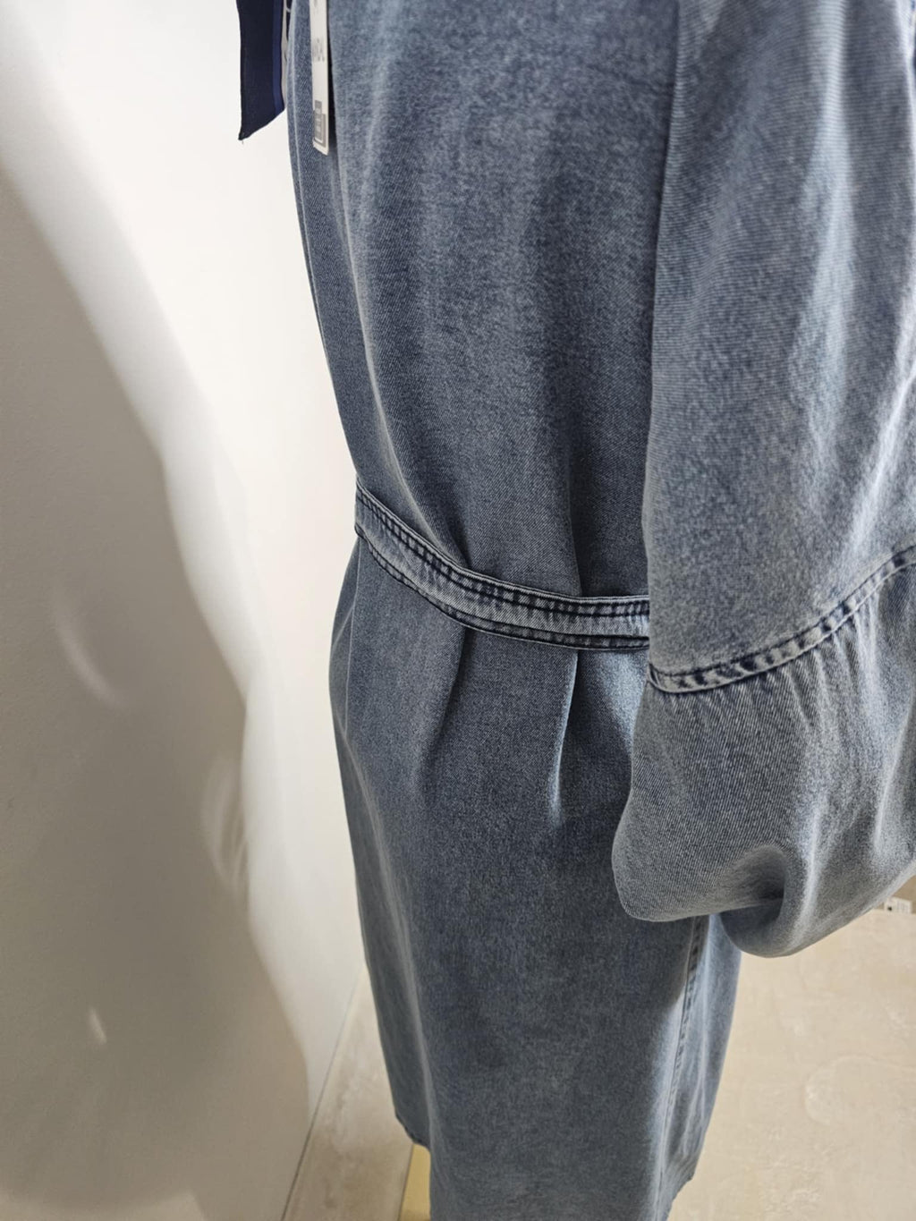 Kimono long en jean 100 % coton – Coupe ample ceinturée bleu denim 💙 Ettis Mode