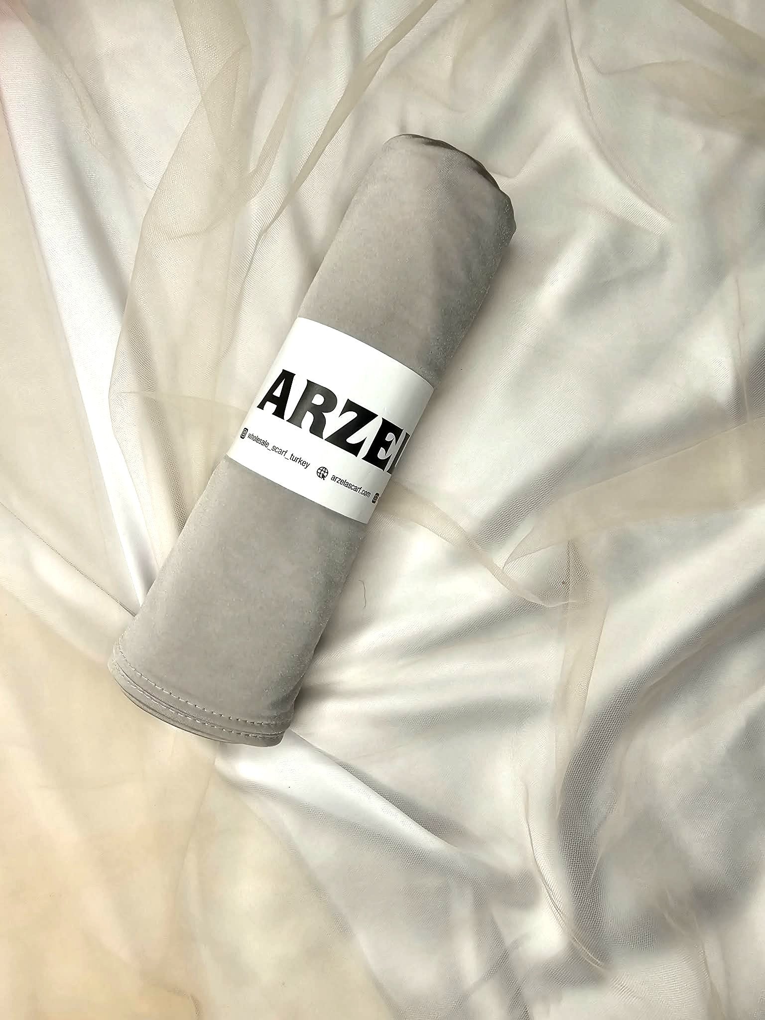 Hijab jersey liquid satin gris clair fluide élégant femme