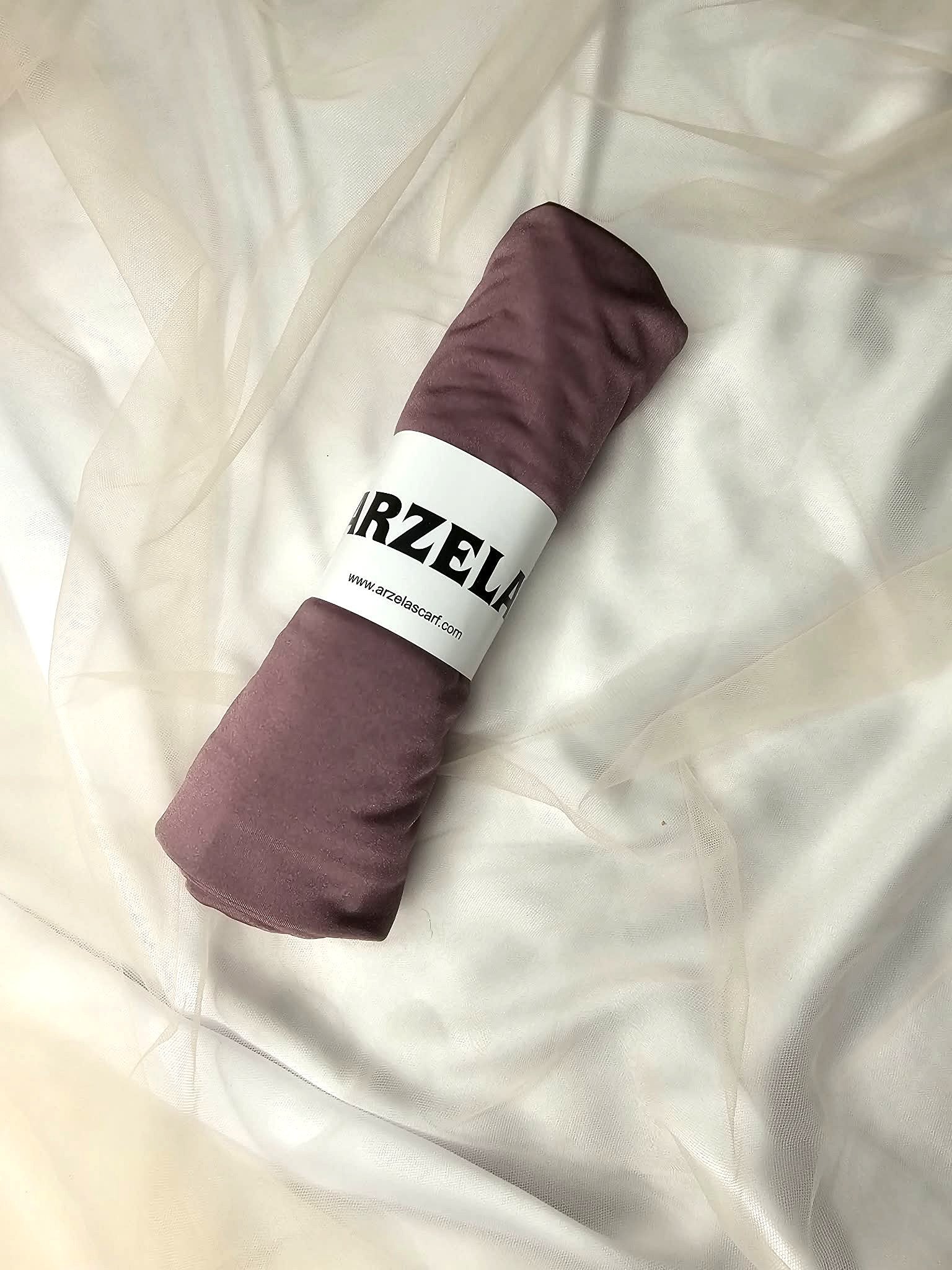 Hijab jersey liquid satin violet fluide élégant femme