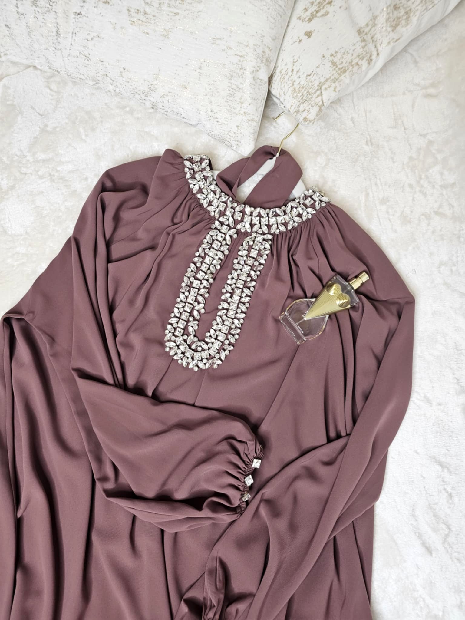 Robe Ferace en soie de Médine – Cristaux faits main 💎 Ettis Mode