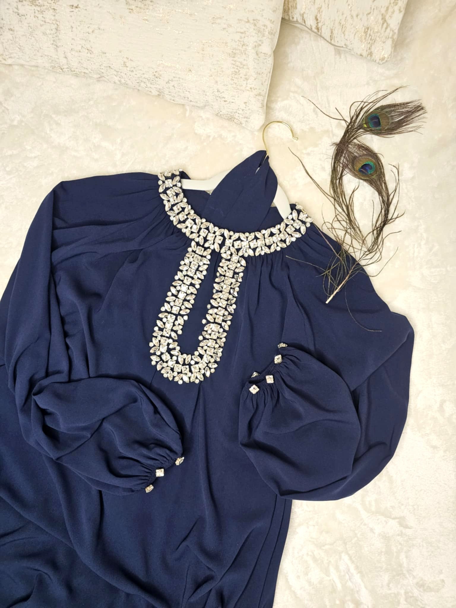 Robe Ferace en soie de Médine – Cristaux faits main 💎 Ettis Mode