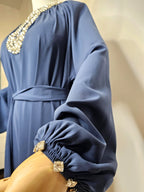 Robe Ferace en soie de Médine – Cristaux faits main 💎 Ettis Mode