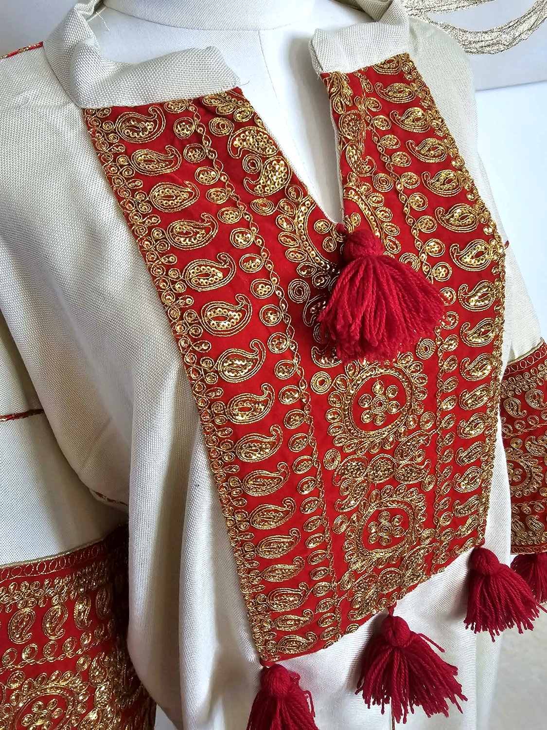 robe longue femme brodée coupe ample style oriental chic